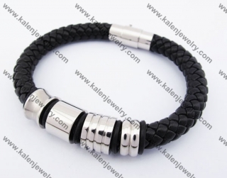 Stainless Steel Leather Bracelet KJB510004