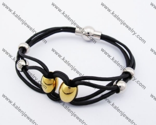Stainless Steel Leather Bracelet KJB510019