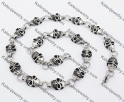 12mm Wide Stainless Steel Skull Necklace KJN170031