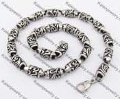 10mm Wide Stainless Steel Skull Necklace KJN170037