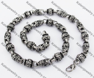 10mm Wide Stainless Steel Skull Necklace KJN170039