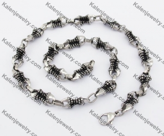 10mm Wide Stainless Steel Skull Necklace KJN170040