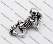 Stainless Steel Lay Skull Pendant KJP330120