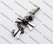 Stainless Steel Snake Cross Pendant KJP570003