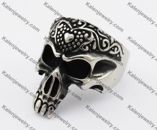 Stainless Steel Incomplete Skull Ring KJR370321
