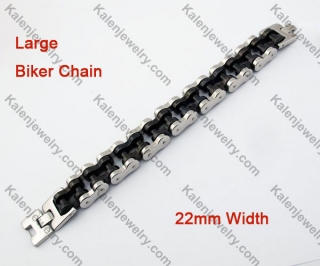 Black Large Stainless Steel Motorcycle Biker Chain Bracelet KJB580003