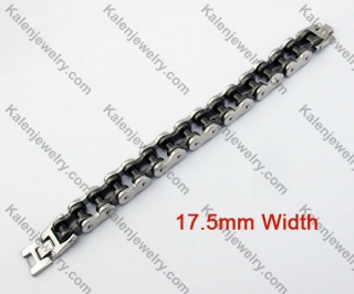 Black Stainless Steel Motorcycle Biker Chain Bracelet KJB580005