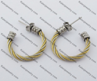 Gold Plating Stainless Steel Wire Earrings KJE450005