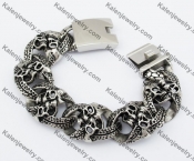 Stainless Steel Double Ghost Skull Bracelet KJB550134