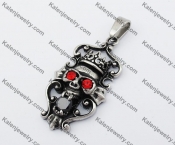 Red Stone Eyes Skull Pendant KJP170441