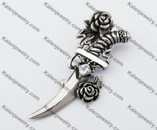 Inlaid Stone Rose Dagger Pendant KJP170458