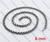 6mm Black Necklace KJN350001