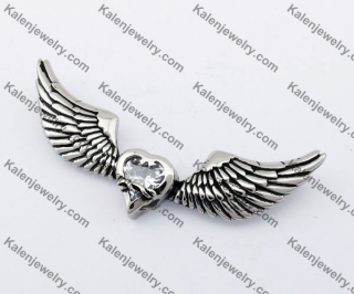 Clear Stone Heart with Wings Pendant KJP170488