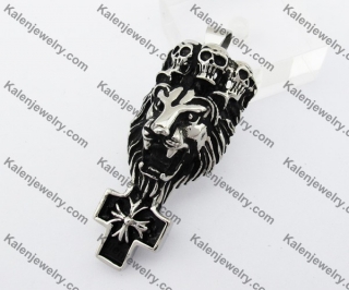 Skull Lion Head Cross Pendant KJP051297