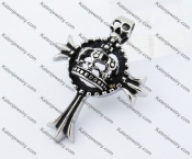 Stainless Steel Skull Cross Pendant KJP170497