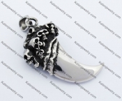 Stainless Steel Skull Claw Pendant KJP000003