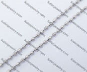(price for 100 meters chain with 200pcs clasps) 3mm wide steel Square ball chain KJN150301