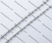 (price for 100 meters chain with 200pcs clasps) 3mm wide steel Oval ball chain KJN150309