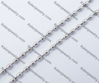 (price for 100 meters chain with 200pcs clasps) 3mm wide steel Oval ball chain KJN150309