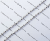 (price for 100 meters chain with 200pcs clasps) 3mm wide steel Round ball chain KJN150321