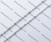 (price for 100 meters chain with 200pcs clasps) 2mm wide steel Oval ball chain KJN150324