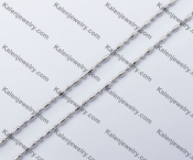 (price for 100 meters chain with 200pcs clasps) 1.5mm wide steel Oval ball chain KJN150323