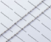 (price for 100 meters chain with 200pcs clasps) 1.5mm wide steel Oval ball chain KJN150325