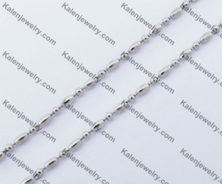 (price for 100 meters chain with 200pcs clasps) 1.5mm wide steel Oval ball chain KJN150325