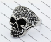 Overlay Rhinestones Women Skull Ring KJR010300