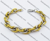 210×10mm Half Gold Plating Bracelet KJB0016SG