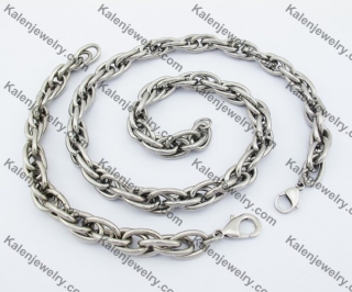12mm Wide Neckalce & Bracelet Set KJS550126