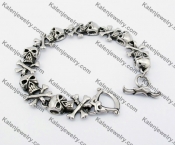 220×17 mm Steel Skull Bracelet KJB540001