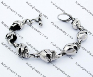210×12 mm Steel Skull Bracelet KJB540005