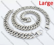 19mm Wide Large Neckalce & Bracelet Set KJS550725