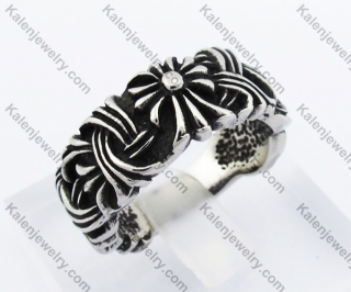Floral Cross Sign Ring KJR370361