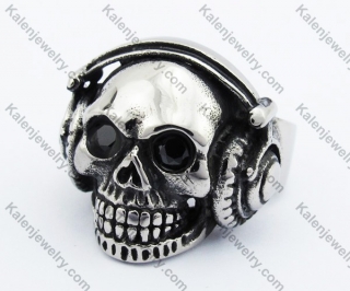 Hip-Hop Skull Ring KJR370366