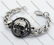 Black Eyes Stone Skull Biker Bracelet KJB350063