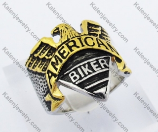 Half Gold American Biker Ring KJR010316