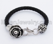 Rose Skull Clasp Leater Bracelet KJB550206