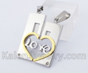 Stainless Steel Couple Pendant KJP140220