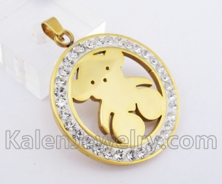 Stainless Steel Bear Pendant KJP140239