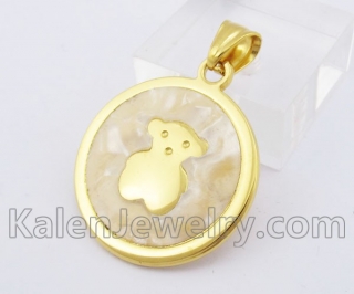 Stainless Steel Bear Pendant KJP140242