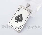 Stainless Steel Spade Ace Pendant KJP140262