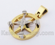 Gold Star Round Pendant KJP140292