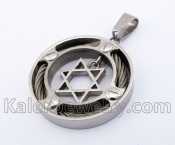 Inlay Wire Hexagram Pendant KJP140304