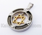 Inlay Wire Hexagram Pendant KJP140305