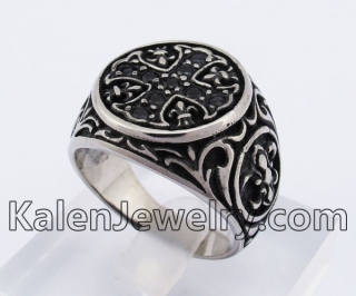 Vintage Floral Cross Ring KJR370395