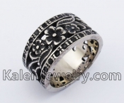 Vintage Flower Biker Ring KJR370405