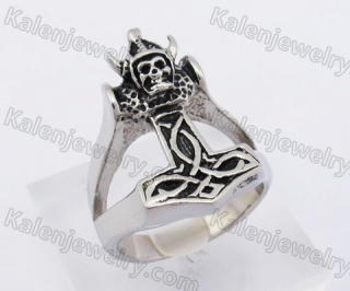 Skull Thor Hammer Ring KJR330153