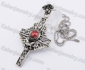 Red Stone Cross Pendant KJP350187